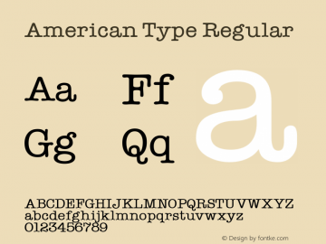 American Type Regular Altsys Fontographer 3.5  11/25/92图片样张