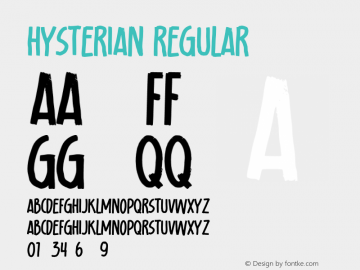 Hysterian Version 1.00;May 9, 2022;FontCreator 13.0.0.2683 64-bit图片样张