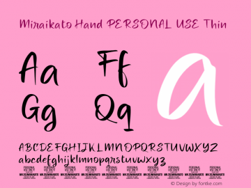 Miraikato Hand PERSONAL USE Thin Version 1.000;FEAKit 1.0图片样张