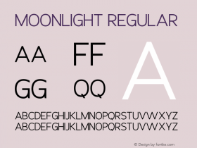 Moonlight Version 1.00;March 20, 2022;FontCreator 13.0.0.2683 32-bit图片样张