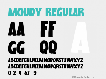 Moudy Version 1.00;July 28, 2022;FontCreator 13.0.0.2683 64-bit图片样张