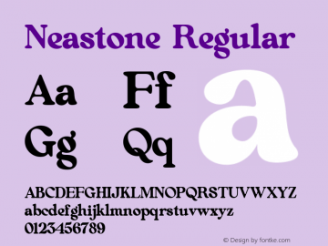 Neastone Version 1.000;October 9, 2022;FontCreator 14.0.0.2877 64-bit图片样张