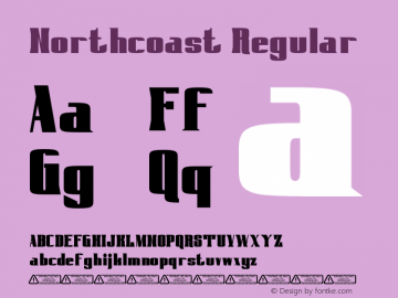 Northcoast Version 1.00;August 18, 2022;FontCreator 12.0.0.2563 64-bit图片样张