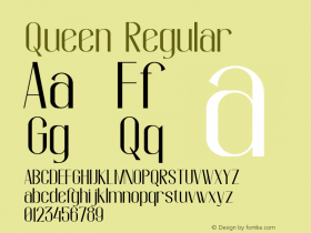 Queen Version 1.00;January 18, 2022;FontCreator 13.0.0.2680 64-bit图片样张