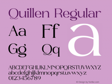 Quillen Version 1.00;October 5, 2022;FontCreator 13.0.0.2683 64-bit图片样张