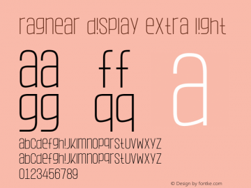 Ragnear Display Extra Light Version 1.00;March 3, 2022;FontCreator 13.0.0.2683 32-bit图片样张