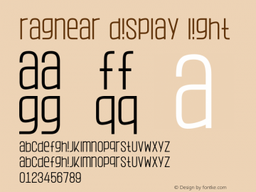 Ragnear Display Light Version 1.00;March 3, 2022;FontCreator 13.0.0.2683 32-bit图片样张