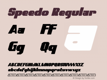 Speedo Version 1.00;August 16, 2022;FontCreator 12.0.0.2563 64-bit图片样张