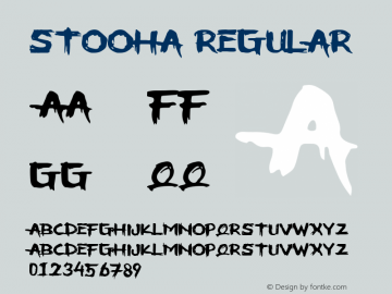 STOOHA Version 1.00;January 17, 2020;FontCreator 12.0.0.2547 64-bit图片样张