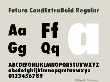 Futura CondExtraBold Regular 001.000 Font Sample