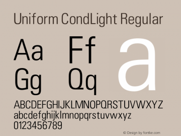 Uniform CondLight Regular 001.000 Font Sample