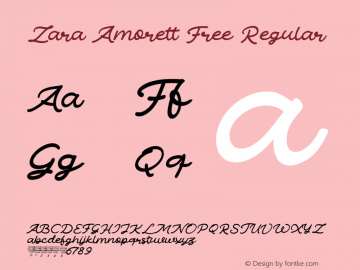 Zara Amorett Free Regular Version 1.000图片样张