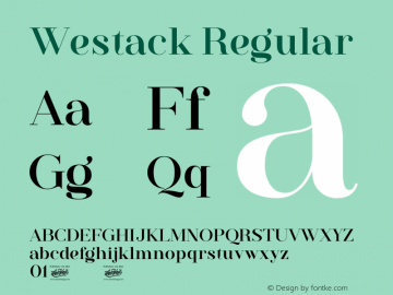 Westack Version 1.00;April 10, 2021;FontCreator 13.0.0.2683 64-bit图片样张