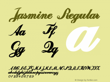 Jasmine Regular Version 1.001;Fontself Maker 3.5.2图片样张