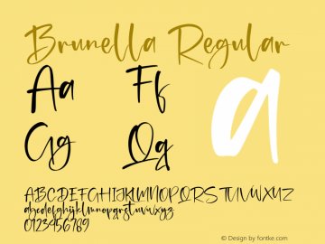 Brunella Version 1.00;October 14, 2021;FontCreator 13.0.0.2683 64-bit图片样张