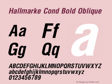 Hallmarke Cond Bold Oblique 001.000图片样张