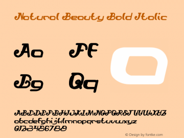 Natural Beauty Bold Italic Version 1.00;November 3, 2017;FontCreator 11.0.0.2408 64-bit图片样张