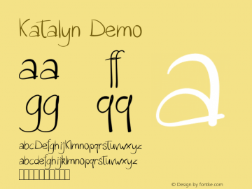 Katalyn Demo Version 1.00;September 10, 2018;FontCreator 11.5.0.2427 32-bit图片样张