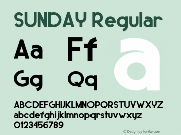 SUNDAY Version 1.00;March 7, 2019;FontCreator 11.5.0.2422 32-bit图片样张