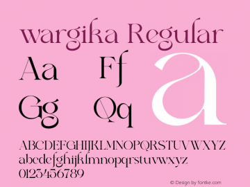 wargika Version 1.00;August 2, 2022;FontCreator 13.0.0.2683 64-bit图片样张