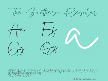 The Southern Version 1.00;December 14, 2022;FontCreator 12.0.0.2525 64-bit图片样张