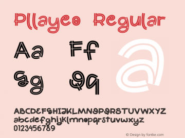 Pllayeo Version 1.00;June 22, 2022;FontCreator 12.0.0.2525 64-bit图片样张