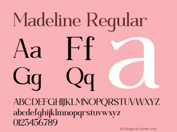 Madeline Version 1.00;December 20, 2022;FontCreator 13.0.0.2683 64-bit图片样张