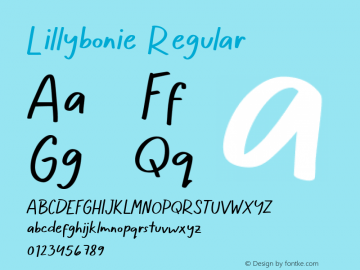 Lillybonie Version 1.000;June 19, 2022;FontCreator 14.0.0.2814 64-bit图片样张