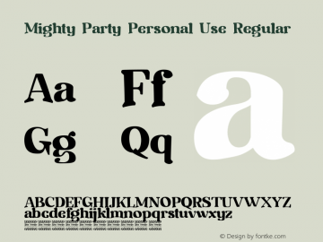 Mighty Party Personal Use Version 1.00;December 28, 2022;FontCreator 13.0.0.2683 64-bit图片样张