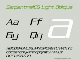 SerpentineICG Light Oblique 001.000 Font Sample