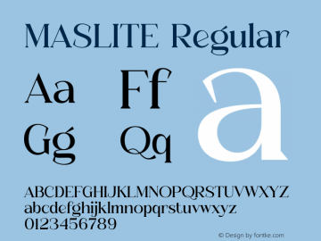 MASLITE Version 1.00;January 5, 2023;FontCreator 13.0.0.2683 64-bit图片样张