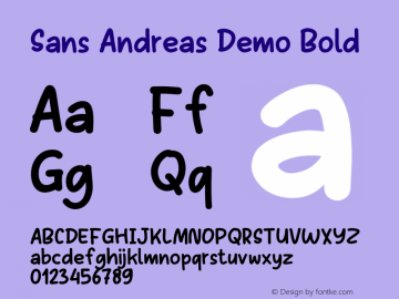 Sans Andreas Demo Bold Version 001.000图片样张