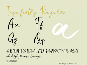 Imperfectly Version 1.000;January 9, 2023;FontCreator 14.0.0.2843 64-bit图片样张