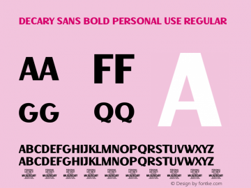 Decary Sans Bold PERSONAL USE Regular Version 1.000;Glyphs 3.1.1 (3134)图片样张