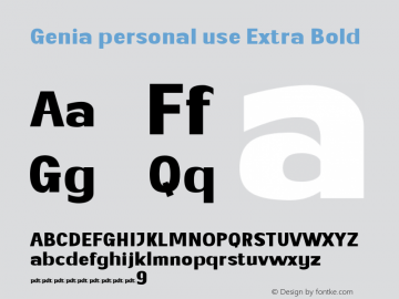 Genia personal use Extra Bold Version 1.000图片样张