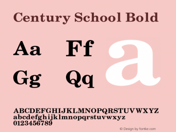 Century School Bold 001.000 Font Sample
