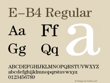 E-B4 Regular 1995;1.00 Font Sample