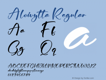 Aloivytta Version 1.00;January 20, 2023;FontCreator 13.0.0.2683 64-bit图片样张