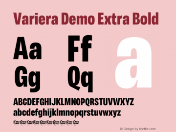 Variera Demo Extra Bold Version 1.000图片样张