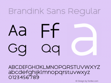 Brandink Sans Version 1.008;Fontself Maker 3.5.8图片样张