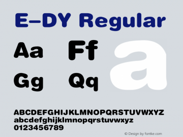 E-DY Regular 1995;1.00 Font Sample