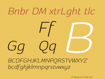 Banburi DEMO ExtraLight Italic Version 1.000;Glyphs 3.1.2 (3151)图片样张