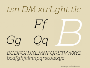 Atsanee DEMO ExtraLight Italic Version 1.000;Glyphs 3.1.2 (3151)图片样张
