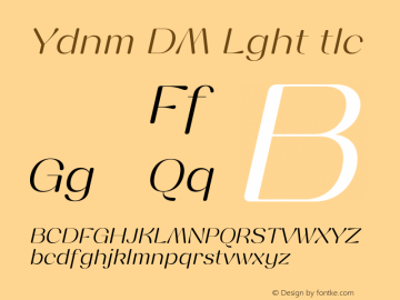 Yodnam DEMO Light Italic Version 1.000;Glyphs 3.1.2 (3151)图片样张