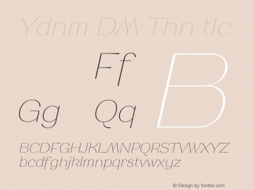 Yodnam DEMO Thin Italic Version 1.000;Glyphs 3.1.2 (3151)图片样张