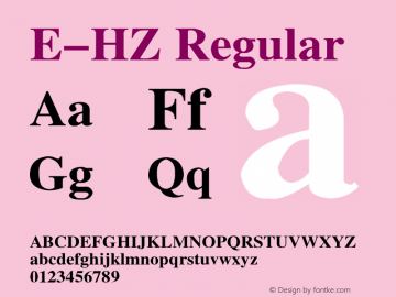 E-HZ Regular 1995;1.00 Font Sample