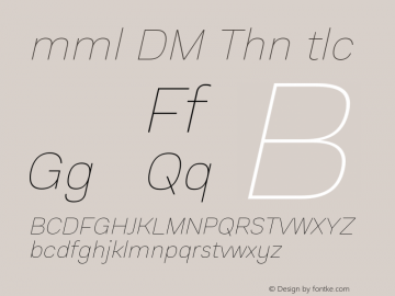Emmali DEMO Thin Italic Version 2.000;Glyphs 3.1.2 (3151)图片样张