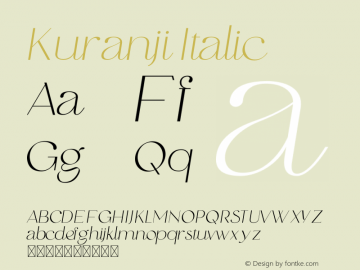 Kuranji Italic Version 1.001;Fontself Maker 3.5.8图片样张