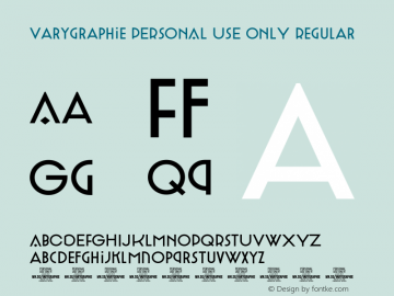 Varygraphie PERSONAL USE ONLY Regular Version 1.000;Glyphs 3.1.2 (3149)图片样张