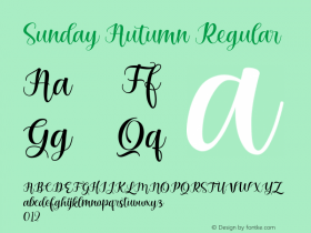 Sunday Autumn Version 1.00;May 8, 2021;FontCreator 12.0.0.2525 64-bit图片样张